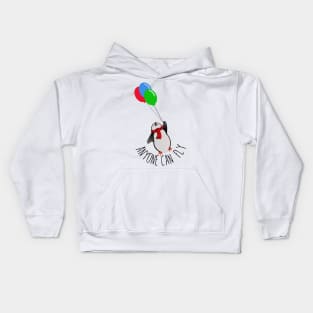 anyone can fly - penguin Kids Hoodie